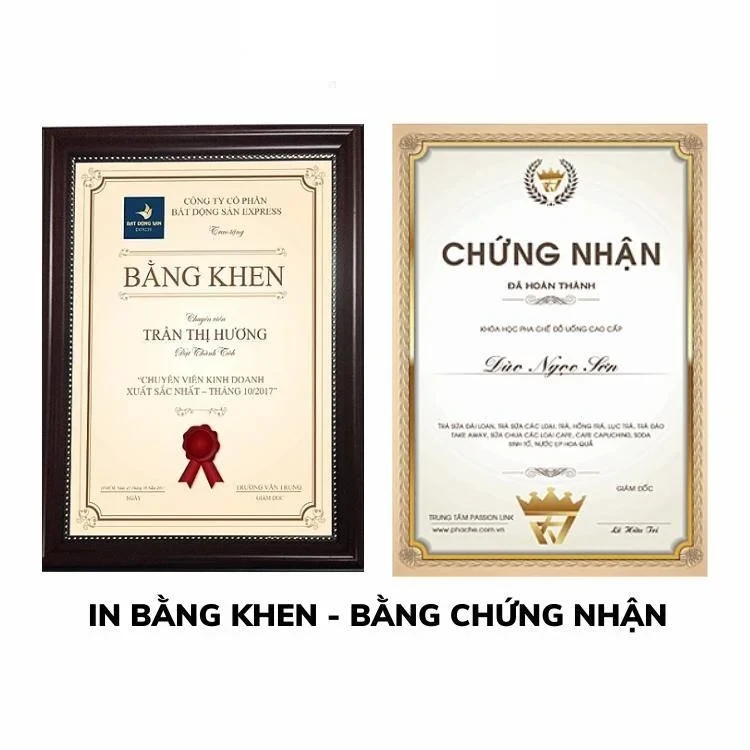 Bằng khen giấy chứng nhận giấy khen thưởng | Con dấu Quốc Tiến