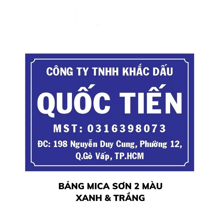 Bảng mica bảng công ty bảng số nhà | Con dấu Quốc Tiến