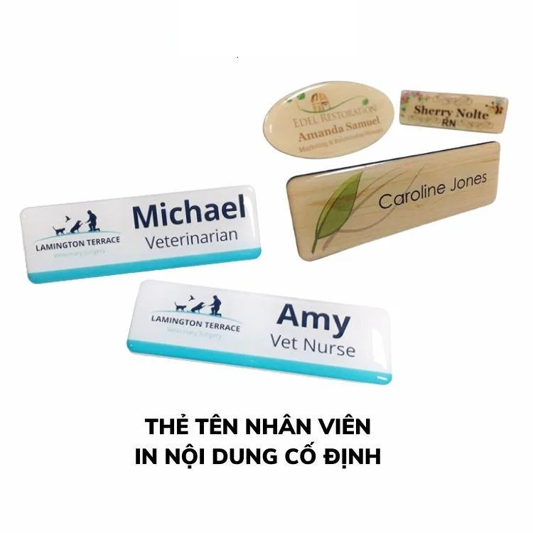 Bảng tên nhân viên in cố định | Con dấu Quốc Tiến